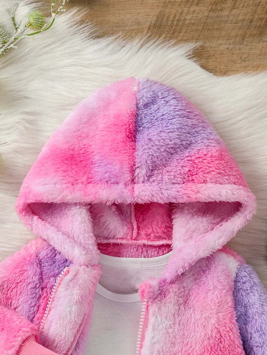 Baby Girl Colorful Stylish Warm Fleece Winter Hooded Coat childrensterritory