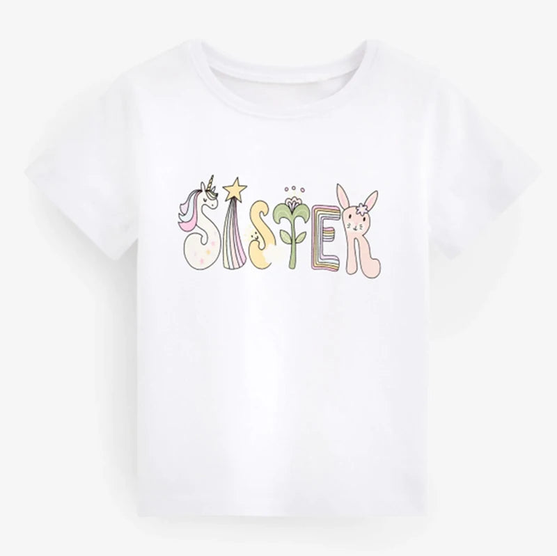 Kids Girls Letter Print Cotton T-shirt and Leggings Set for Summer childrensterritory