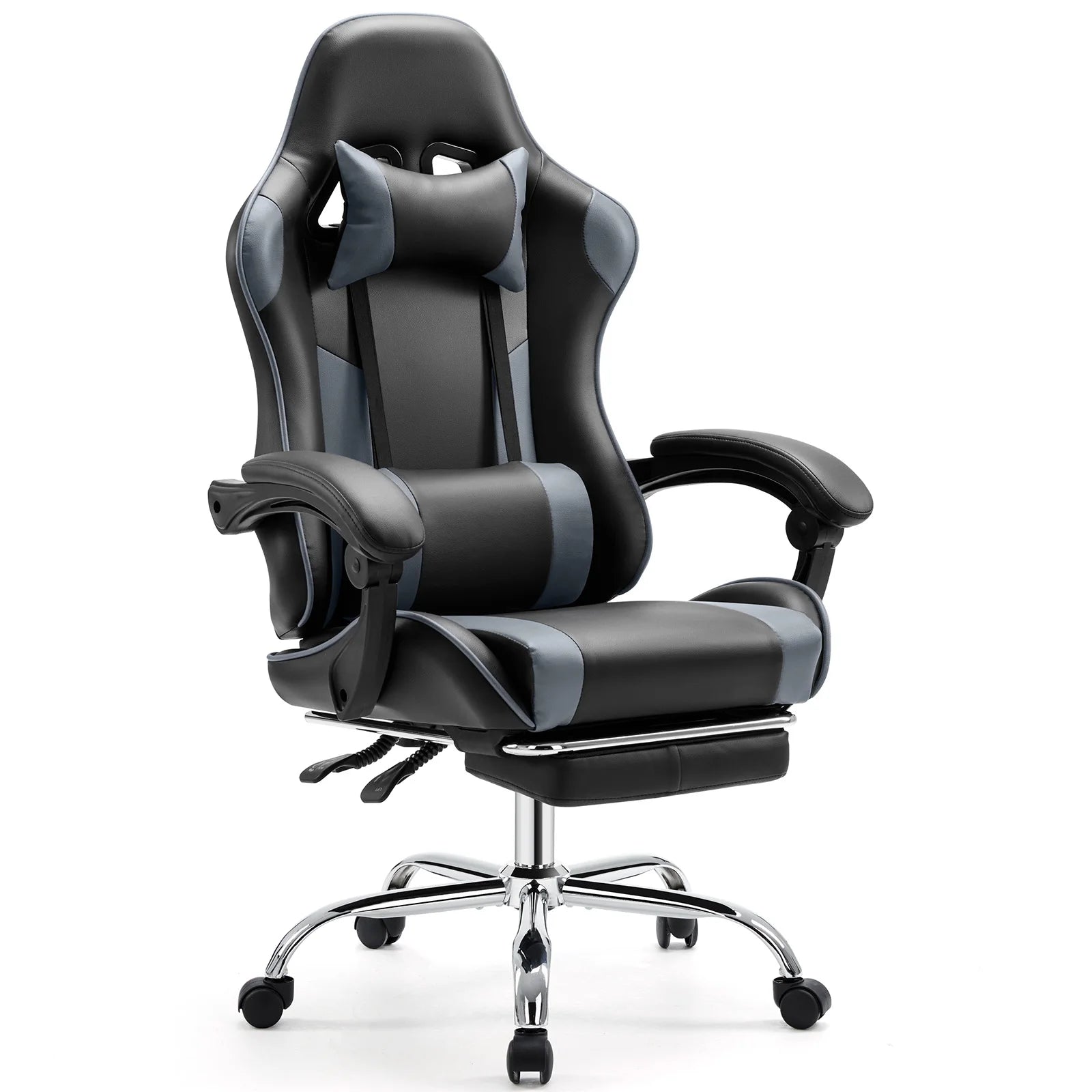 Adjustable Swivel Gaming Chair with Headrest and Spine Support childrensterritory