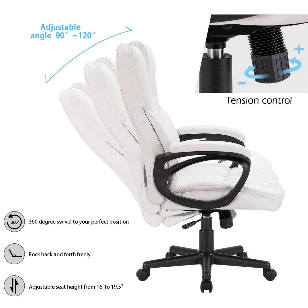 High-Back Faux Leather Office, Gaming Chair with Lumbar Support childrensterritory