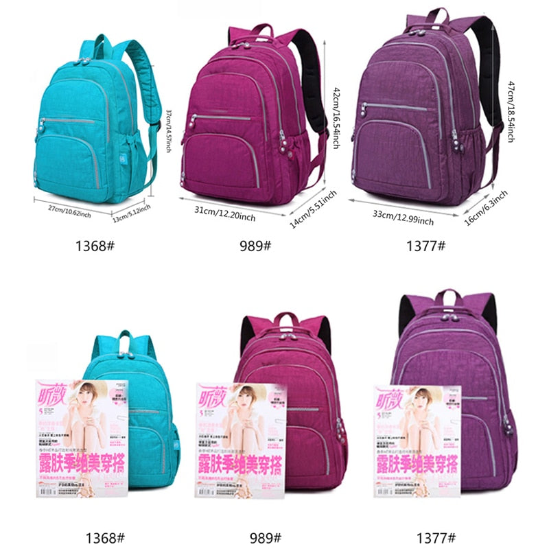 Teenage Girls Casual Large Nylon School Backpack childrensterritory