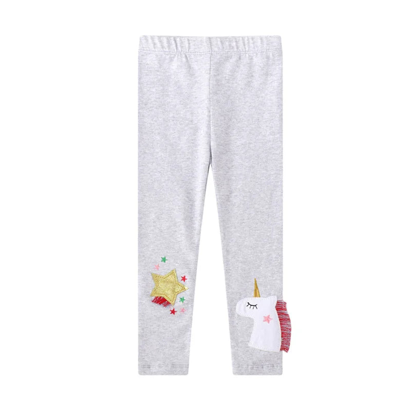Kids Girls Cartoon and Floral Print Cotton Leggings/Trousers childrensterritory