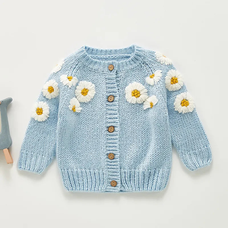 Baby Girls Long Sleeve Embroider Knit Cardigan childrensterritory