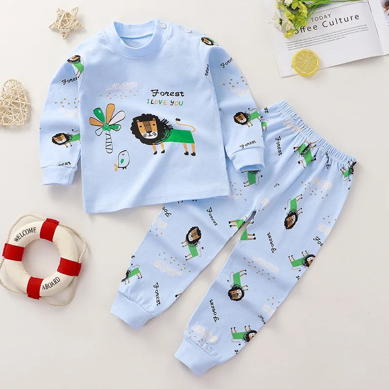 Kids Cartoon Print Long-Sleeved Clothing Set childrensterritory