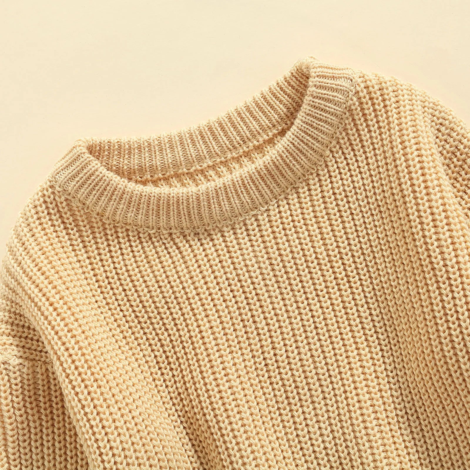 Baby Boys Girls Solid Color Long Sleeve Knit Sweaters childrensterritory