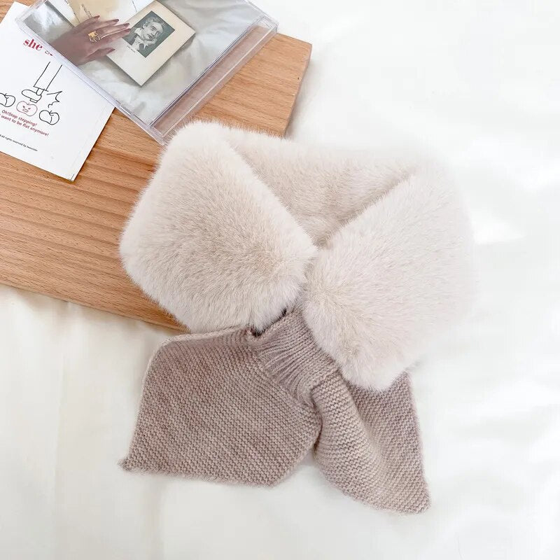 Cold-Proof Plush Warmth Solid Knitted Kids Scarf childrensterritory