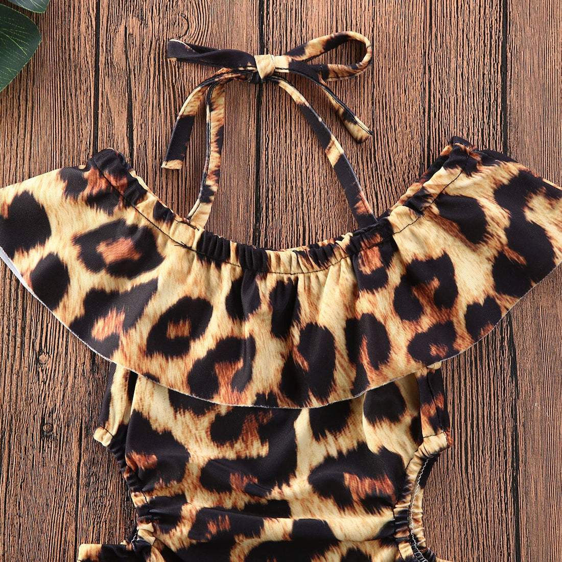 Toddler Girl Leopard Print Ruffle Swimwear/Bikini childrensterritory