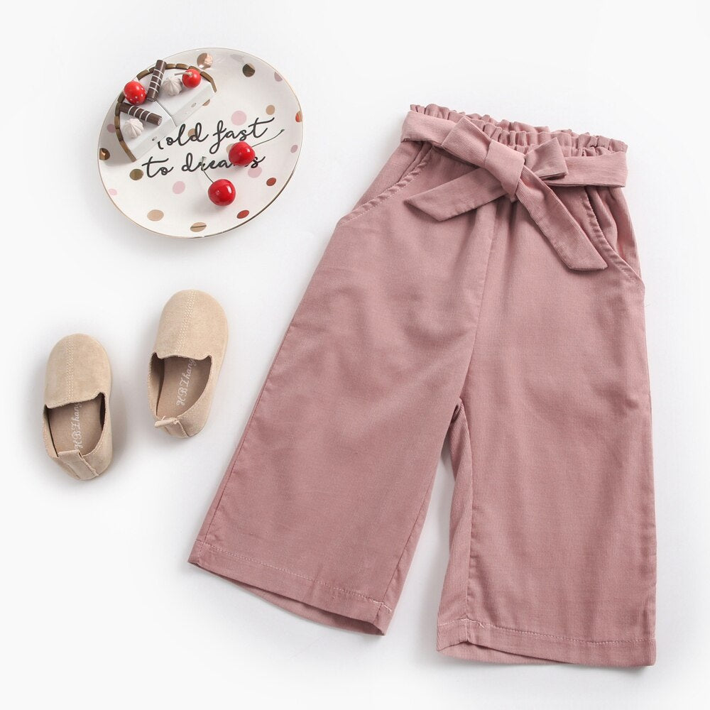 Little Girls Casual Long Pants Winter Trousers with Pockets childrensterritory