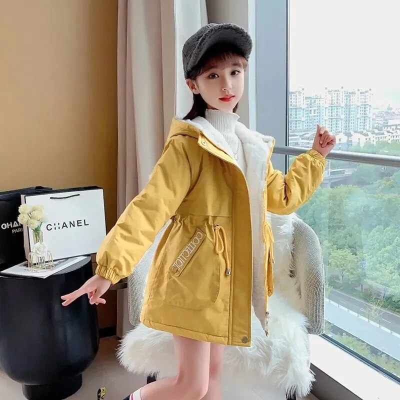 Kids Girls Thick Parka Hooded Down Jacket Windbreaker childrensterritory