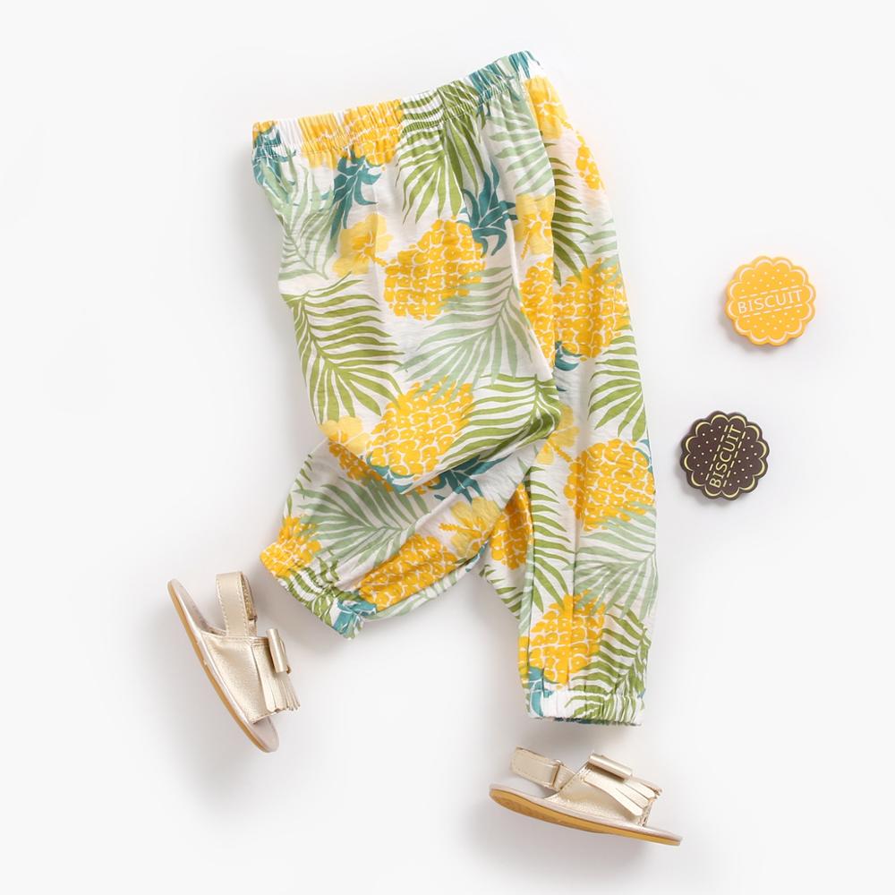 Baby Girl Floral Print Cotton Pants in Holiday Style childrensterritory