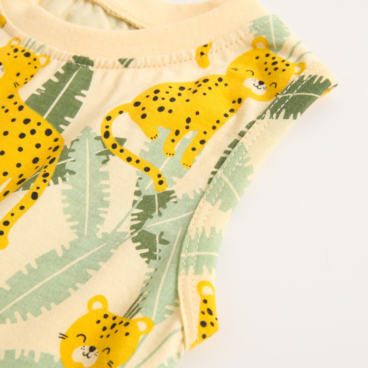 Baby Boys Tiger Print Cotton Sleeveless Bodysuit childrensterritory