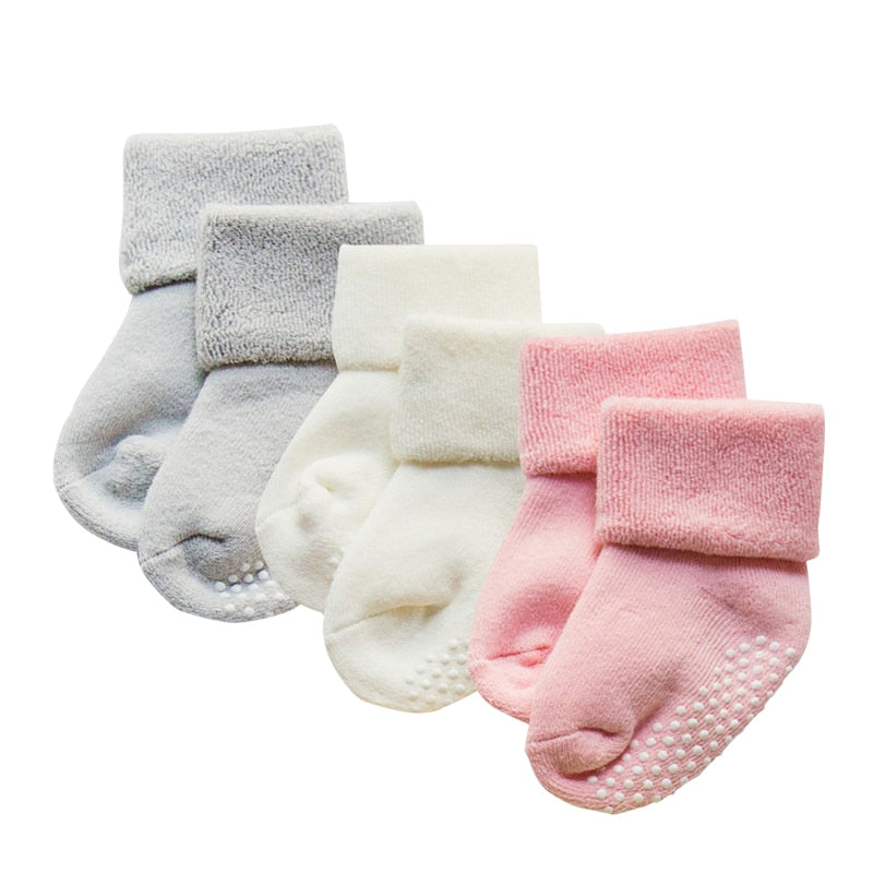 Infant 3 Pairs Thicken Warm Winter Antiskid Floor Socks childrensterritory