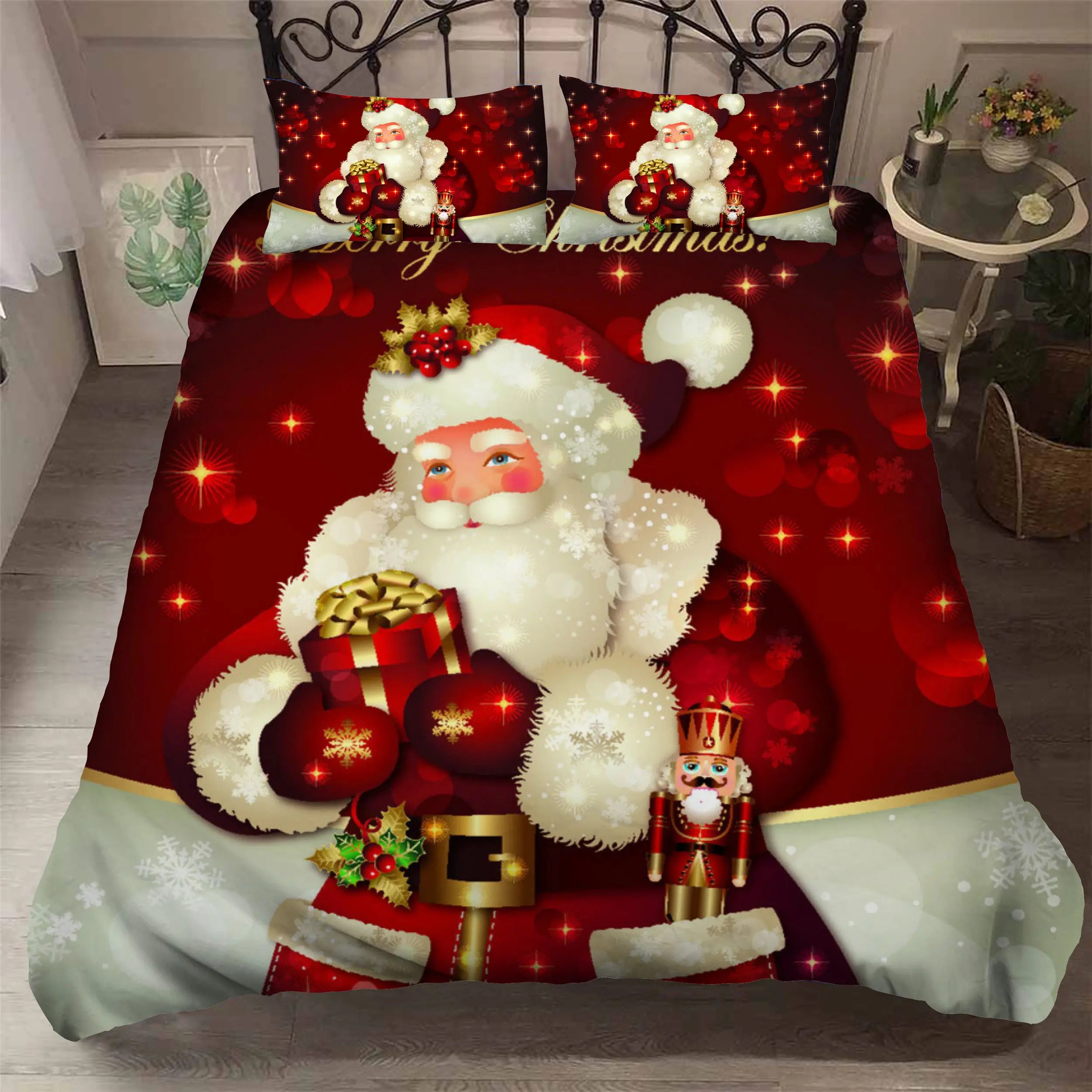 Santa Claus and Christmas Print: All Sizes of Bedding Sets childrensterritory