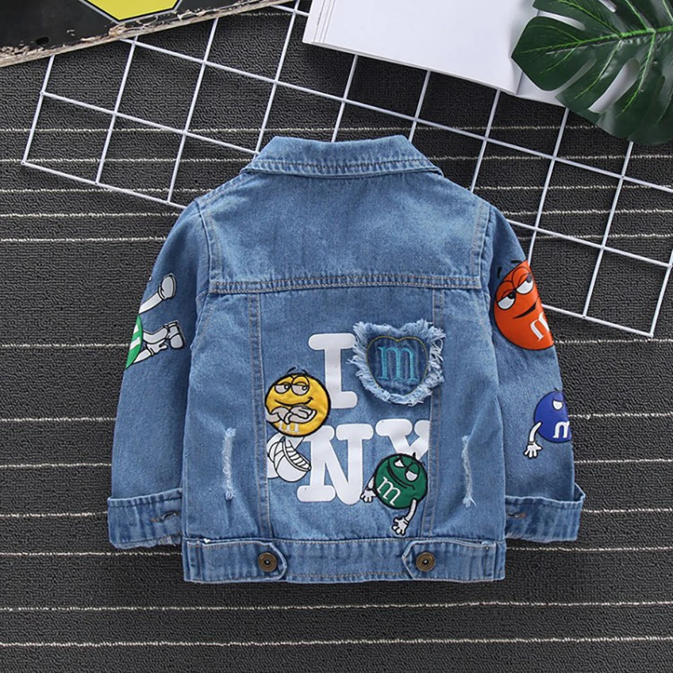 Kids Boys Letter Print Denim Jacket | Cowboy Coat
