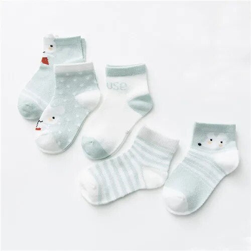 Cartoon Animal Design 5 Pairs/Lot 0-2Yrs Baby Socks childrensterritory