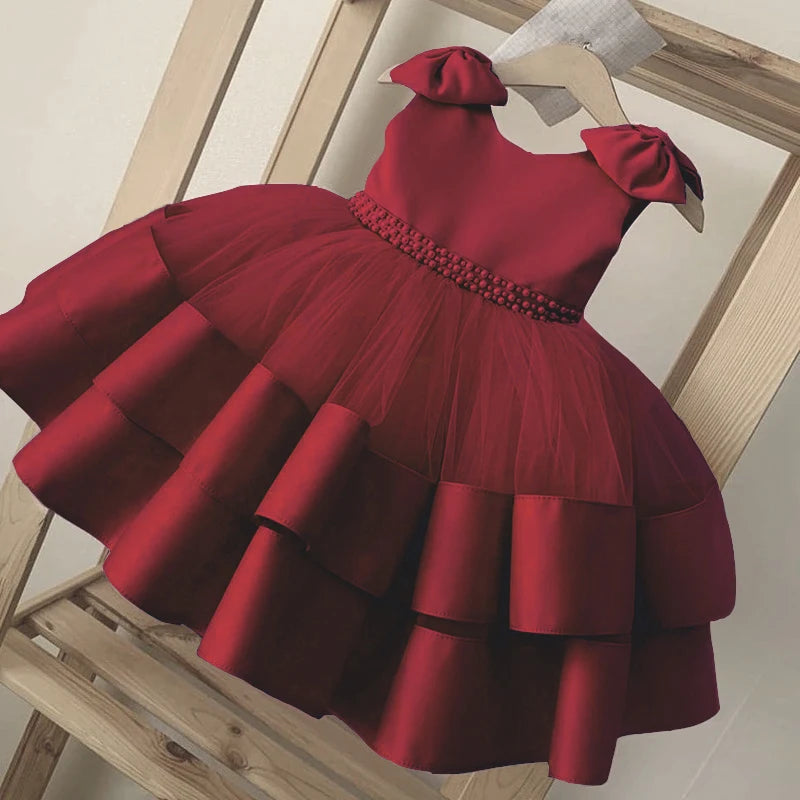 Bow Design Elegant Princess Tutu Dress For Girls childrensterritory