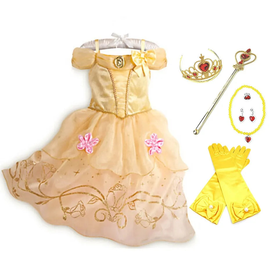 Kids Girls Disney Princess Dresses for Halloween Christmas childrensterritory