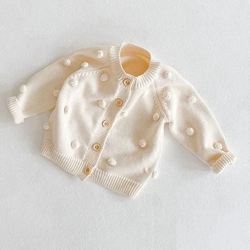 Baby Girls Long Sleeves Floral Embroidery Knitted Cardigans childrensterritory