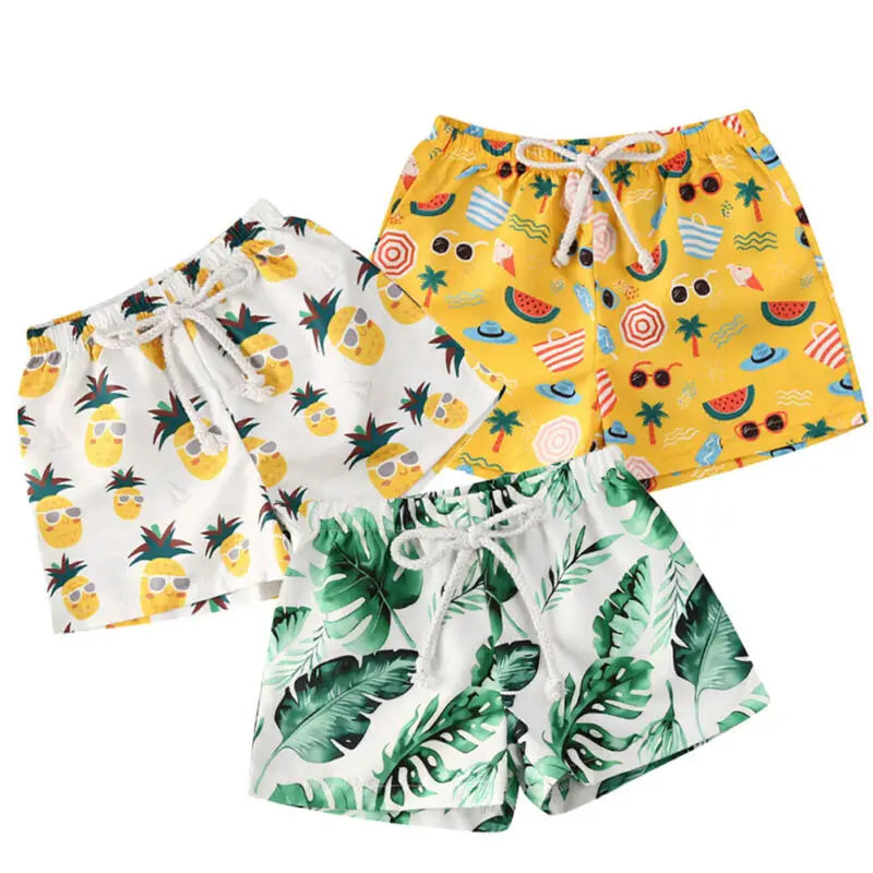 Toddler Boys Cartoon Printed Beach Swimwear Shorts