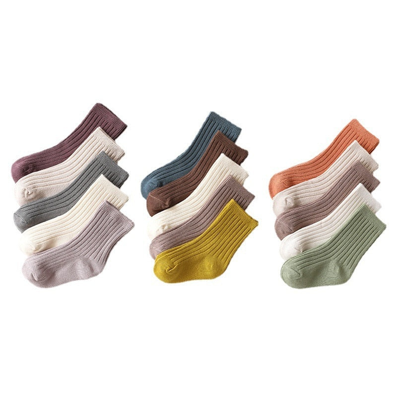 Korean Style 5 pairs/lot Soft Cotton Socks for Baby Girls Boys childrensterritory