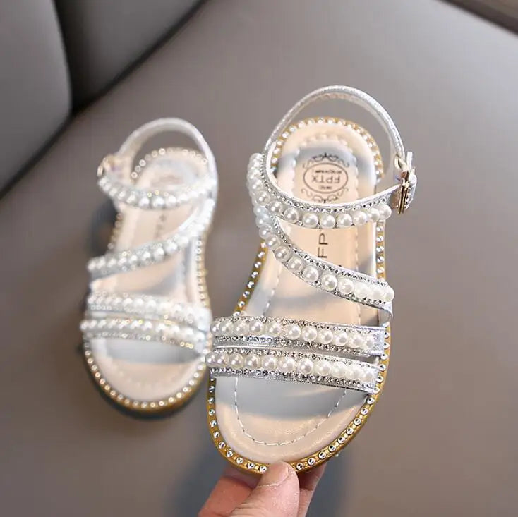 Kids Girls Stylish Bling Rhinestone Soft Princess Sandals