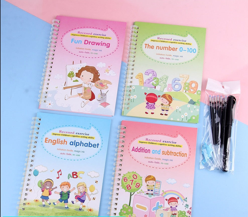 Reusable Writing Practice Set of 4 Magic Copybooks childrensterritory