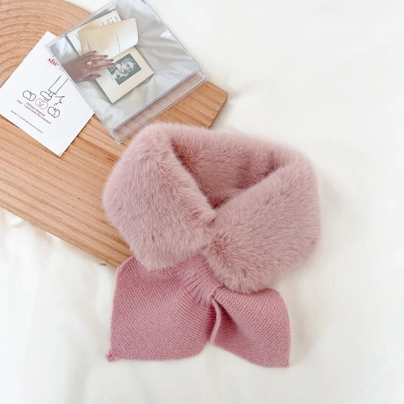 Cold-Proof Plush Warmth Solid Knitted Kids Scarf childrensterritory