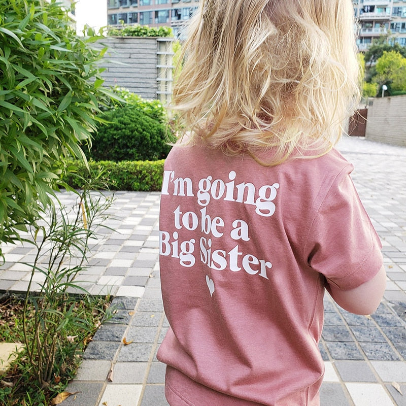 "Big Sister" Letter Print Cotton Top for Baby/Kids Girls childrensterritory