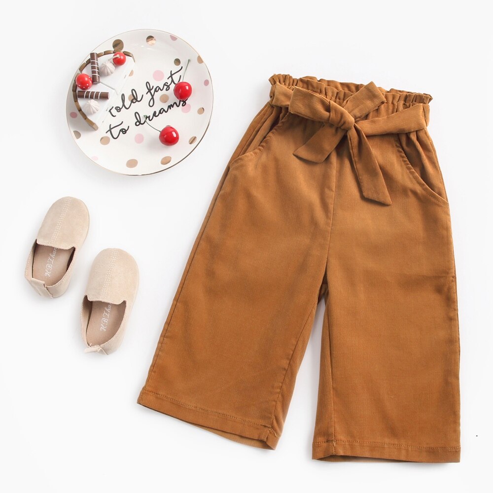 Little Girls Casual Long Pants Winter Trousers with Pockets childrensterritory