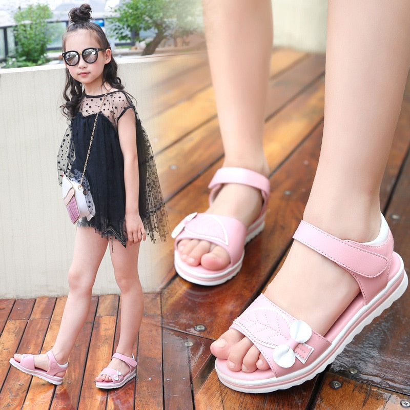 Kids Girls Butterfly-knot Summer Beach Sneakers childrensterritory