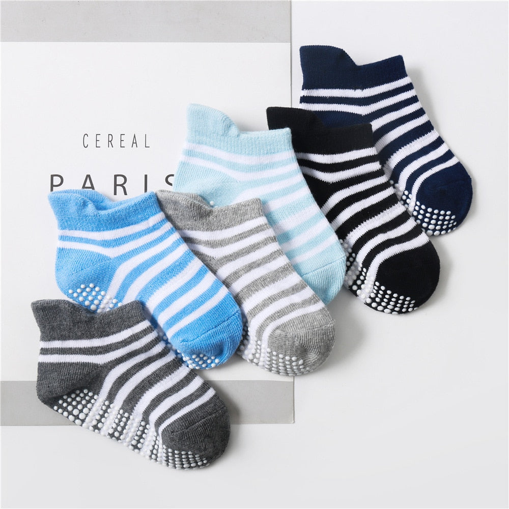 Baby/Kids 6 Pairs/lot Anti-slip Ankle Socks With Grip childrensterritory