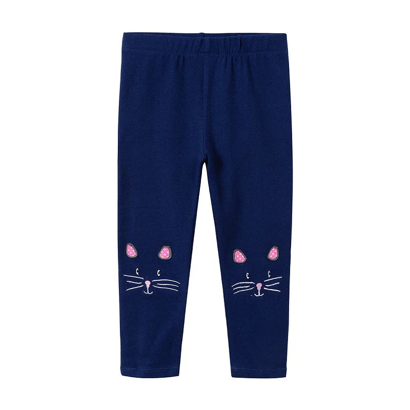 Kids Girls Cartoon Pattern Skinny Cotton Trousers childrensterritory