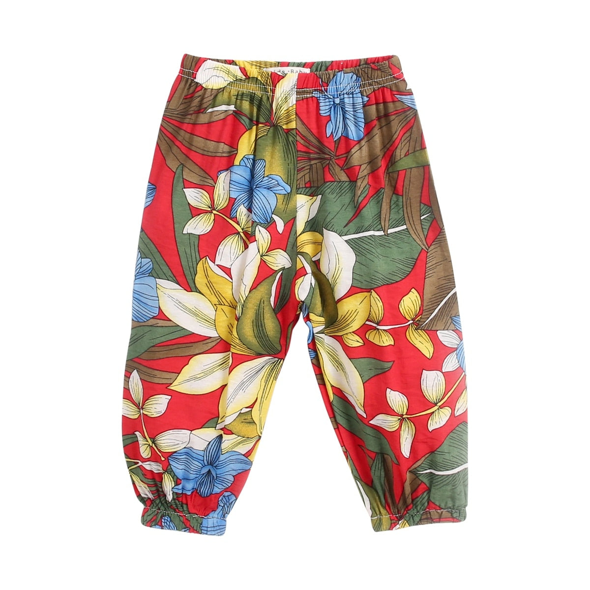 Baby Girl Floral Print Cotton Pants in Holiday Style childrensterritory