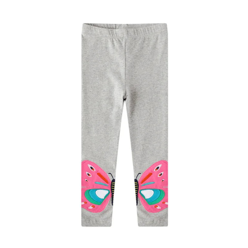 Kids Girls Cartoon and Floral Print Cotton Leggings/Trousers childrensterritory