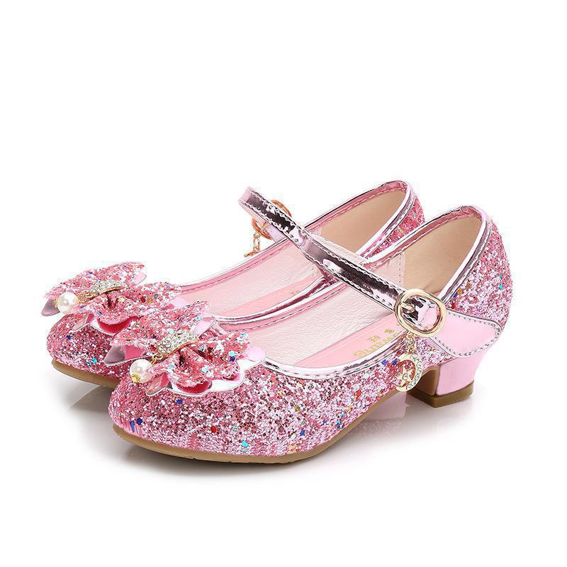Butterfly Design Kids Girls Bowknot Glitter Party Shoes childrensterritory