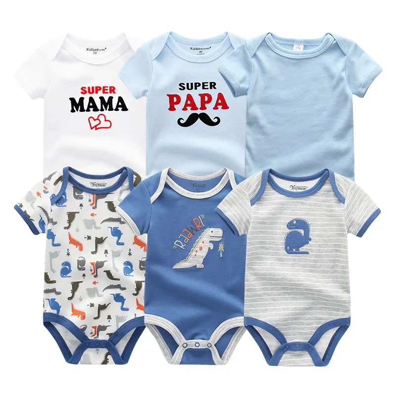 6Pcs/Lot Cartoon Design Soft Cotton Baby Rompers childrensterritory