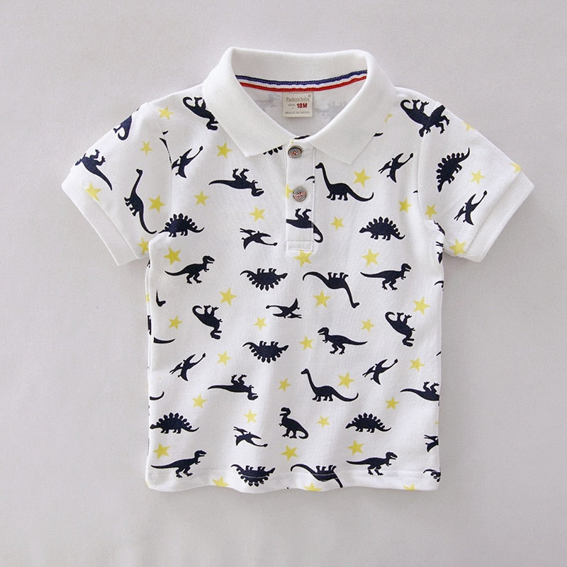 High Quality Printed Polo Cotton T-Shirts for Toddler Boys childrensterritory