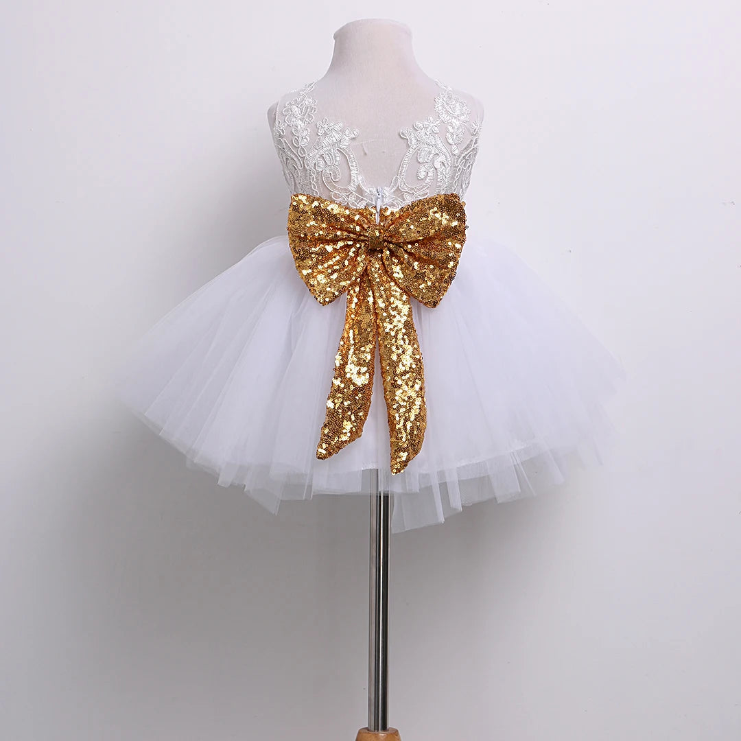 Kids/Baby Girl Sequins Bow-knot Party Dresses