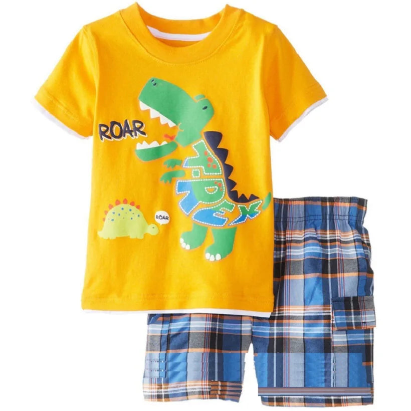 Kids Boys Cartoon Letter Design T-Shirt and Pant Suit childrensterritory