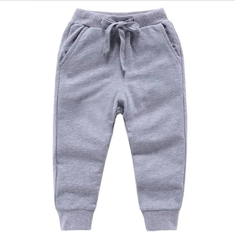 Warm Solid Pattern Casual Cotton Sports Pants for Kids childrensterritory