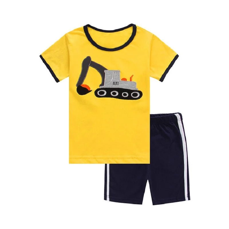 Kids Boys Cartoon Letter Design T-Shirt and Pant Suit childrensterritory