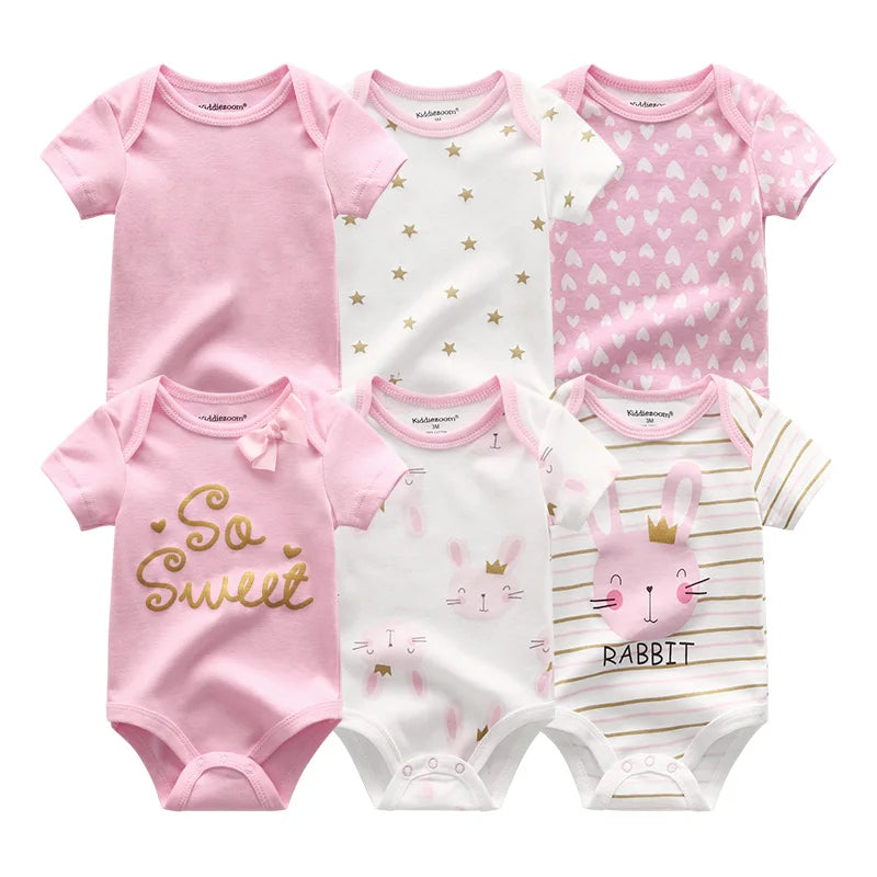 6Pcs/Lot Cartoon Design Soft Cotton Baby Rompers childrensterritory