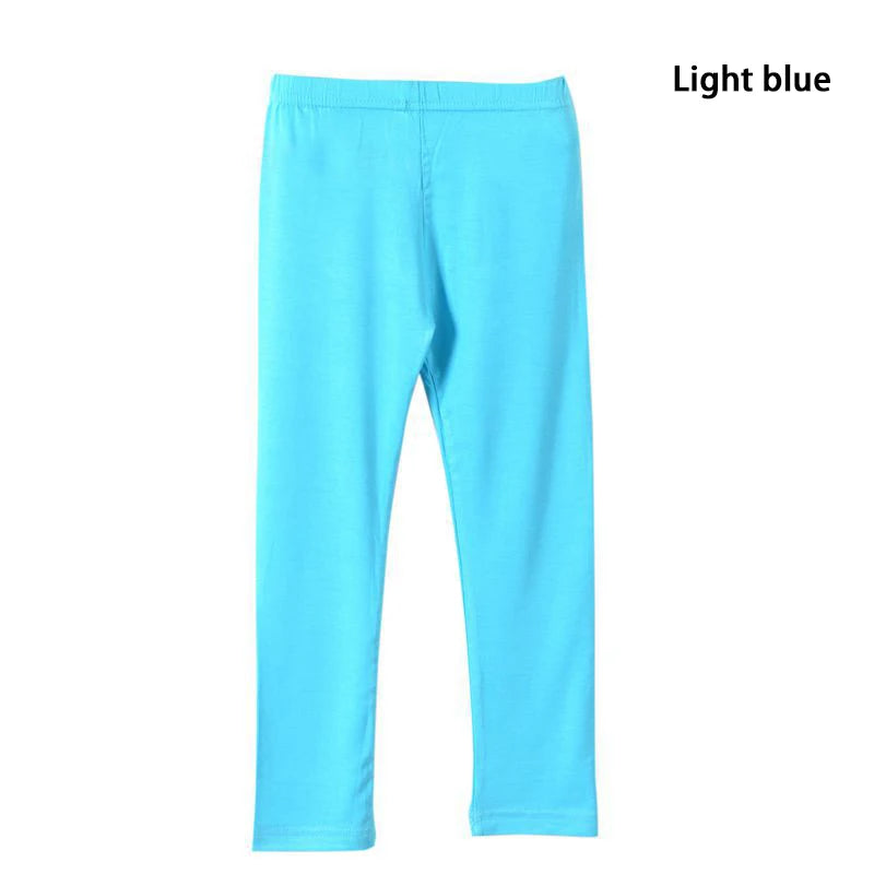 Kids Girls Candy Color Soft Elastic Cotton Leggings/Trousers childrensterritory