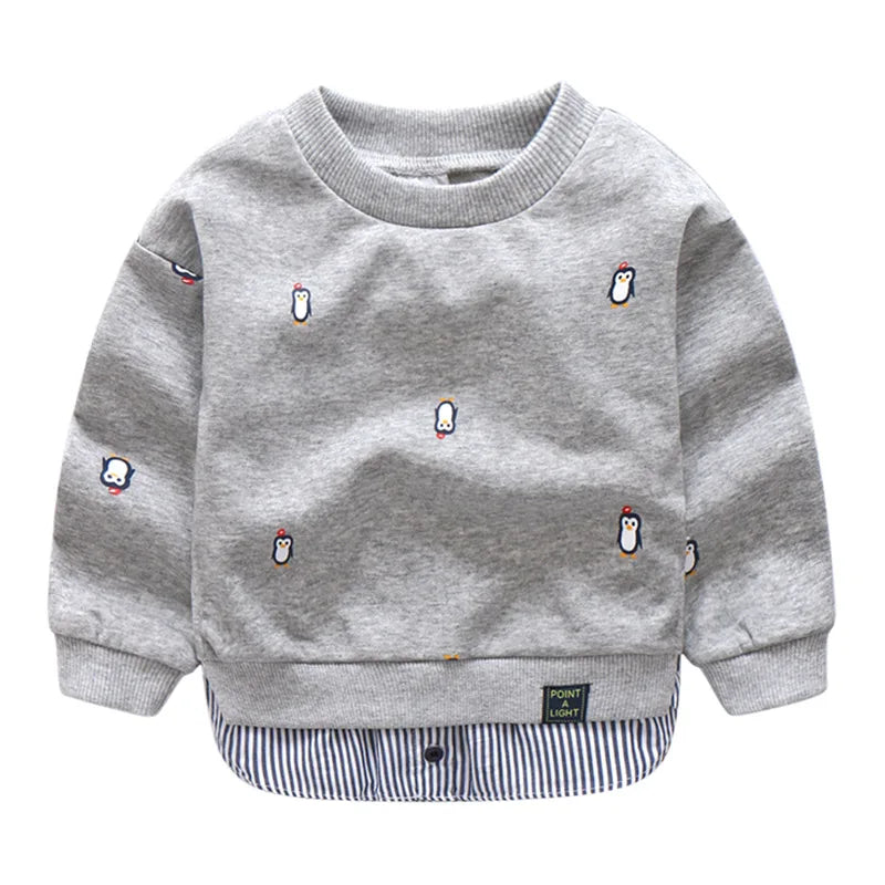 Cartoon Animal Print Patchwork 2 Pcs Sweatshirt For Kids childrensterritory
