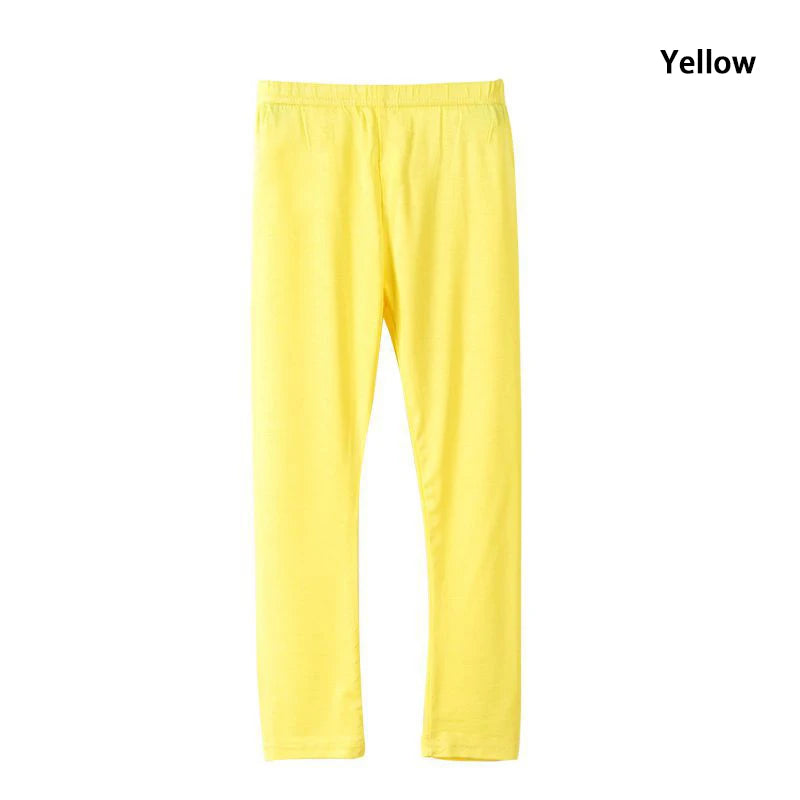 Kids Girls Candy Color Soft Elastic Cotton Leggings/Trousers childrensterritory
