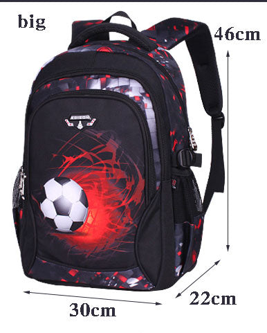 3D Football Print Kids Anime School Backpack Travel Bag childrensterritory