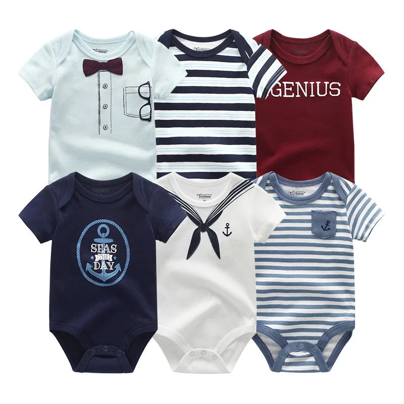 6Pcs/Lot Cartoon Design Soft Cotton Baby Rompers childrensterritory