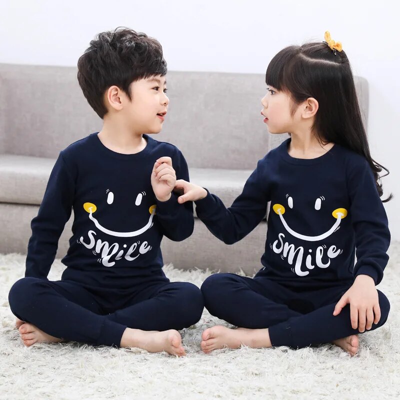 Kids Unisex Cartoon and Floral Print Soft Sleepwear Pajamas Sets childrensterritory