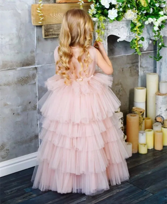 Toddler/Kids Girls Tiered Tulle Ankle -Length Princess Dress/Gown
