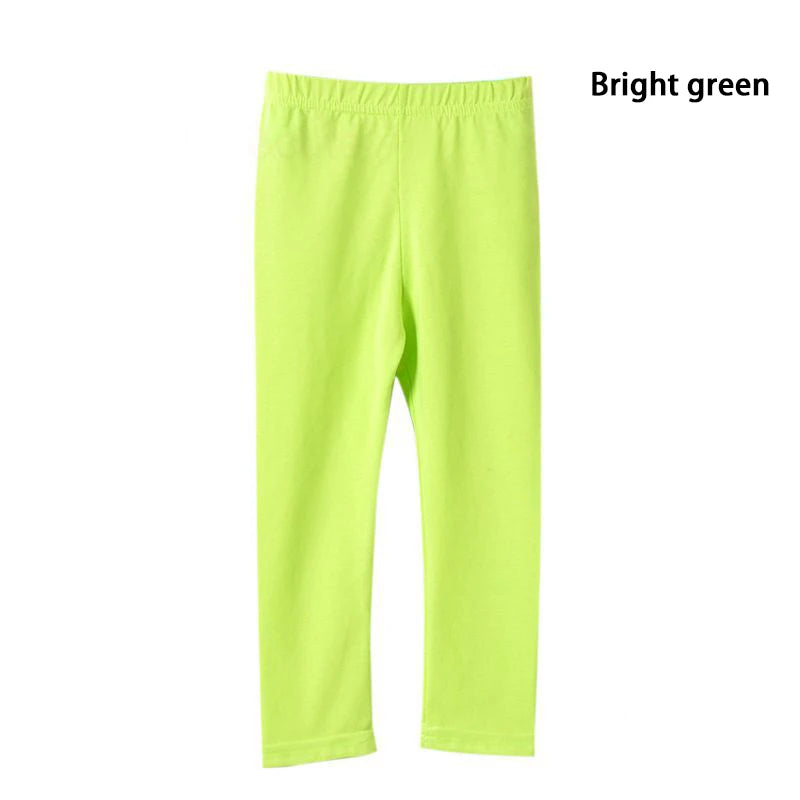 Kids Girls Candy Color Soft Elastic Cotton Leggings/Trousers childrensterritory
